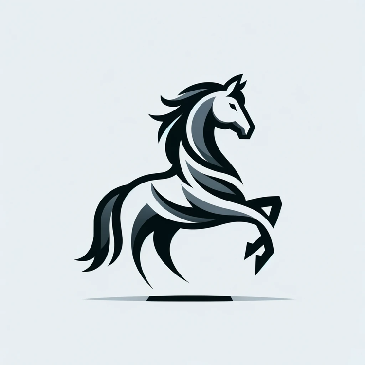 AI genereret billede af en hest til brug i et logo